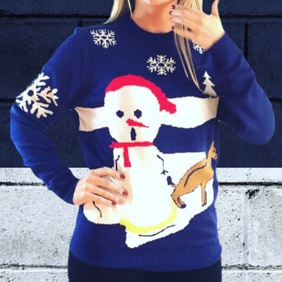 Snow Man Ugly Christmas Sweater - Yellow Snow NWT - Picture 1 of 2